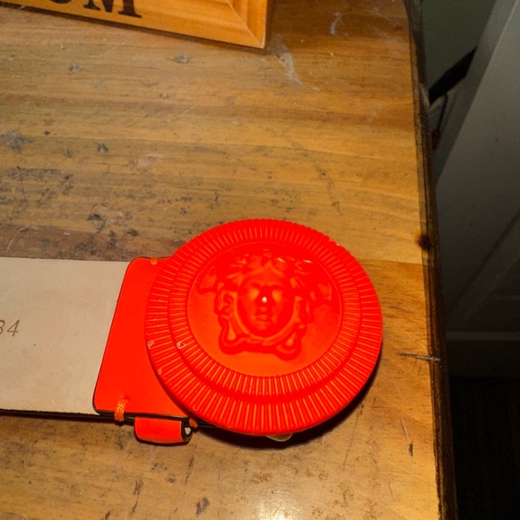 Versace orangeMedusa leather belt florence belt